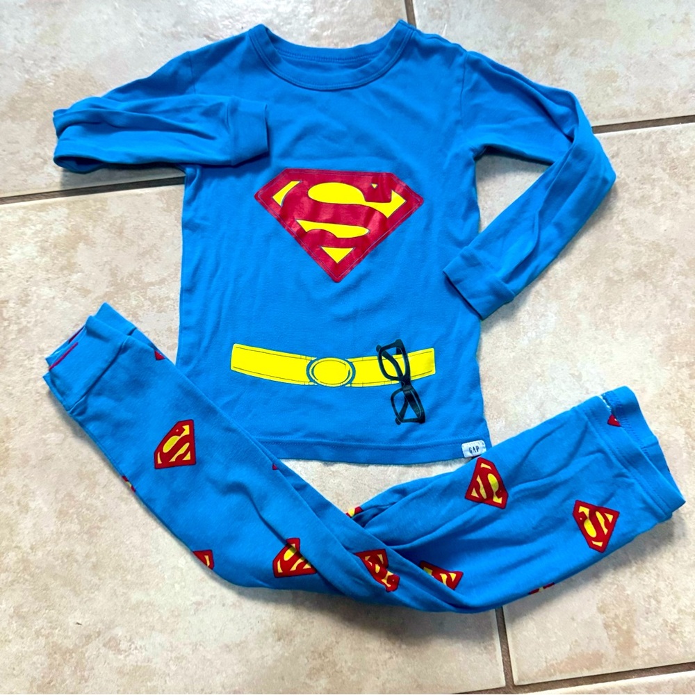 GAP Kids Superman Pajamas- Blue with Red and Yellow